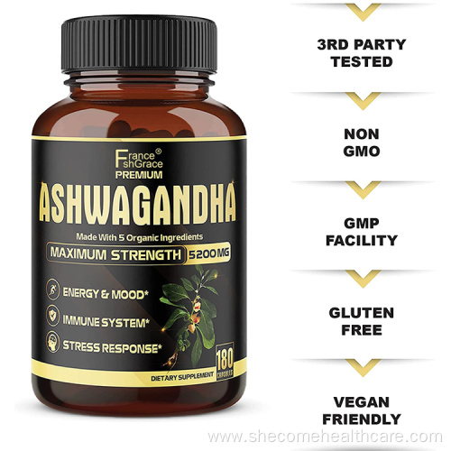 Ashwagandha Capsules Supplement for Stress Response Support